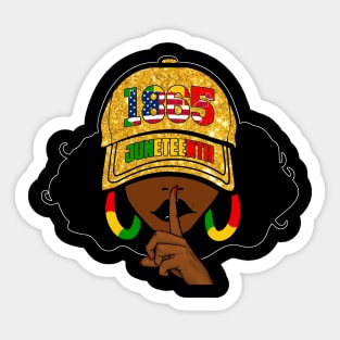 Womens Black Queen Afro Melanin Dripping Juneteenth Sticker